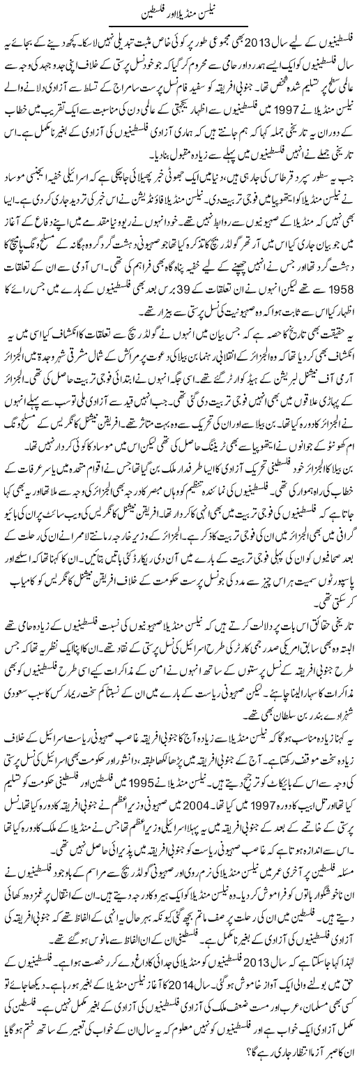 Nelson Mandella Our Falasteen | Irfan Ali | ColumnsHub