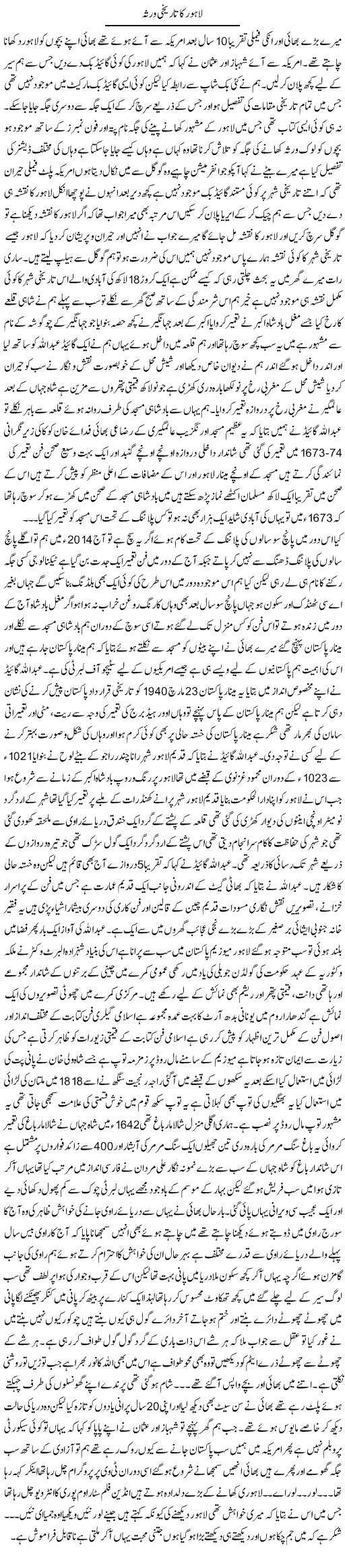 Lahore Ka Tarikhi Virsa | Syed Afaq Bukhari | ColumnsHub