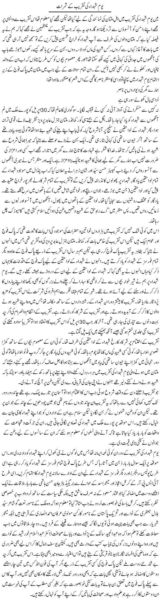 Youm e Shuhada Ki Taqrib K Samarat | Shakir Hussain Shakir | ColumnsHub