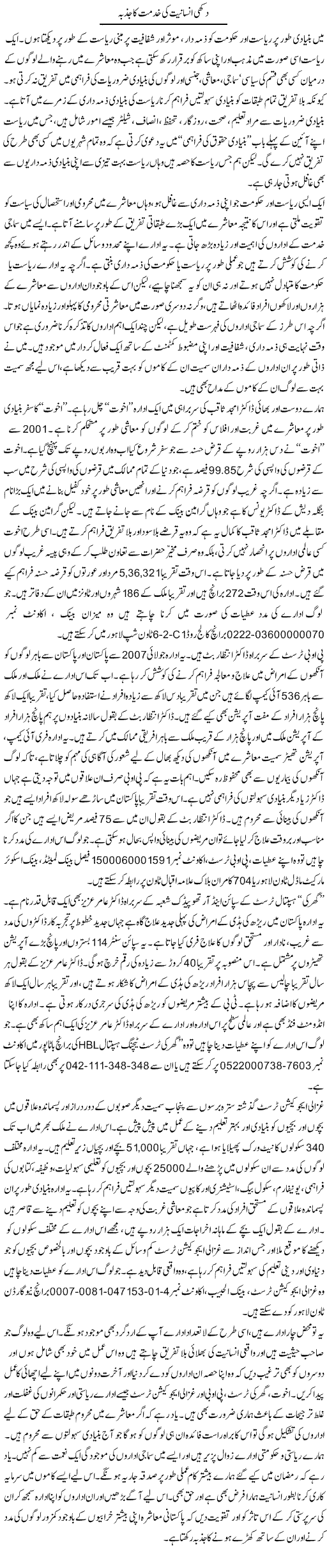 Dukhi Insaaniat Ki Khidmat Ka Jazba | Salman Abid | ColumnsHub