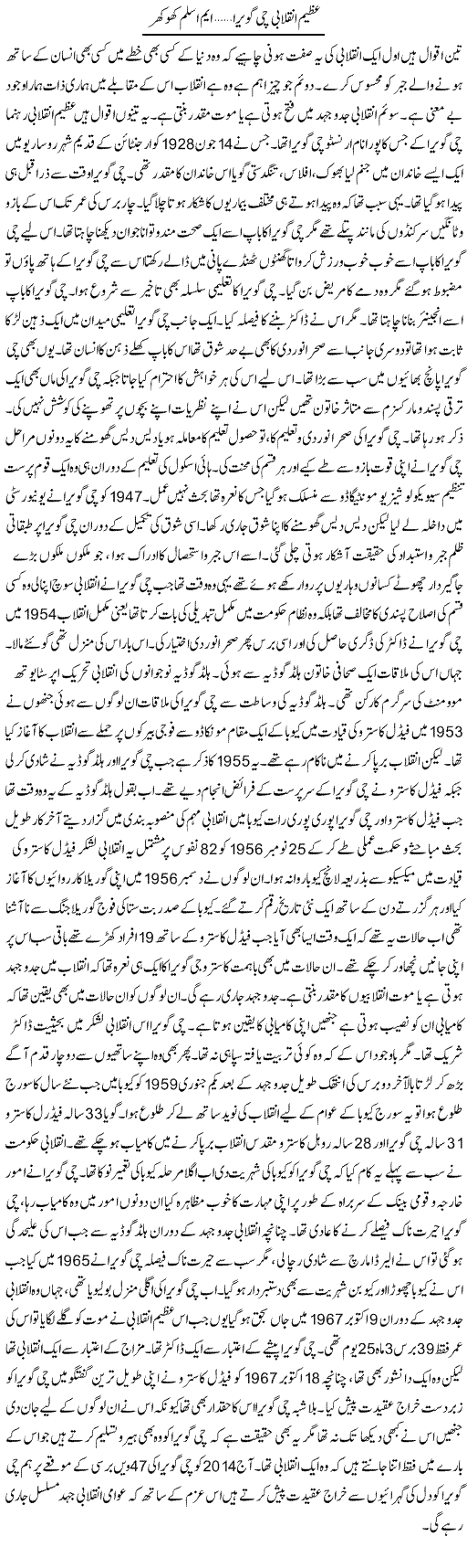 Azeem Inqlabi Chee Gawaira | M. Aslam | ColumnsHub