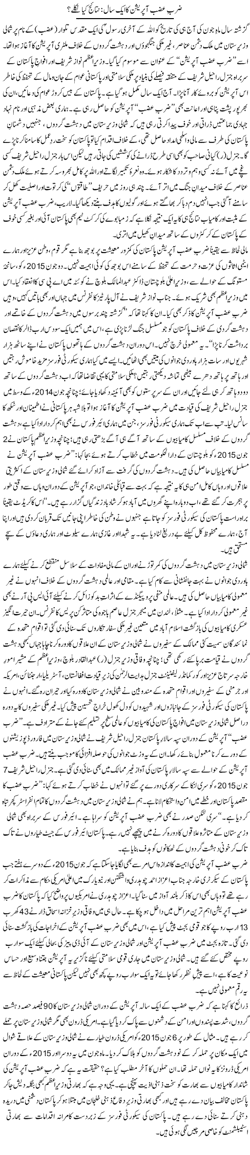 Zarb e Azb Operation Ka Aik Saal: Nataij Kya Niklay? | Tanveer Qaisar Shahid | ColumnsHub