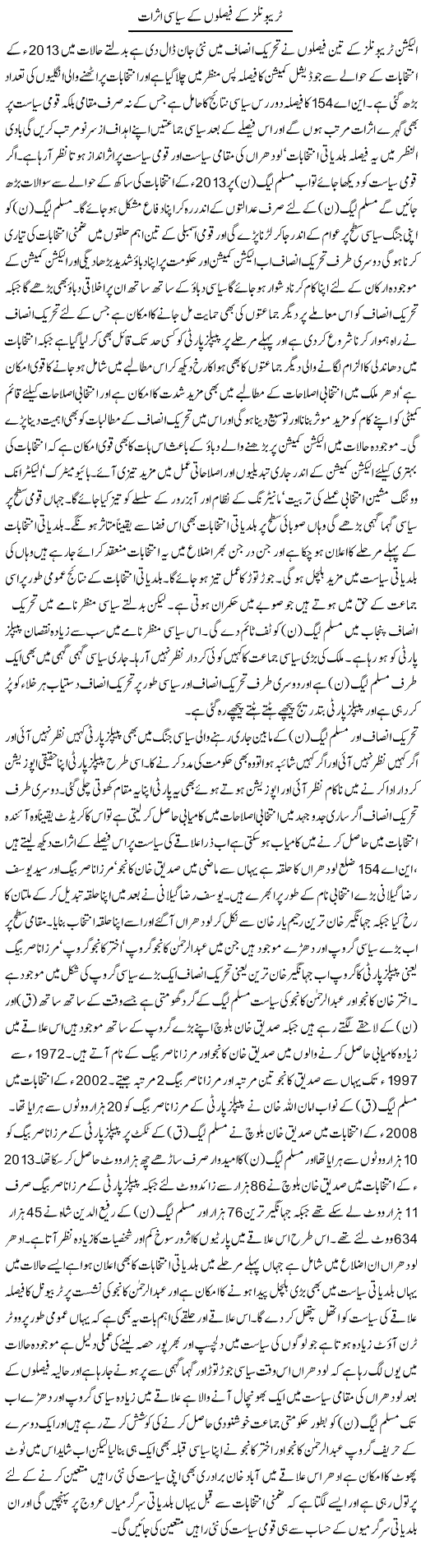Tribunals Ke Faislon Ke Siasi Asraat | Amjad Bukhari | ColumnsHub