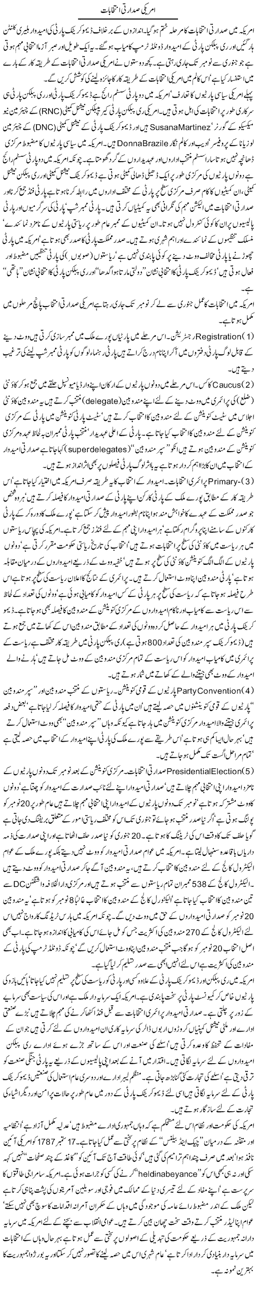 Americi Sadarti Intikhabat | Jamil Marghuz | ColumnsHub