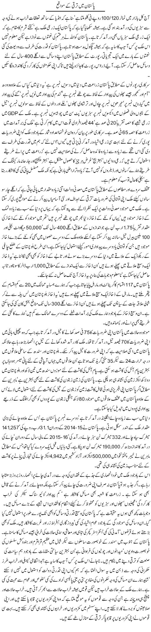 Pakistan Mein Taraqqi Ke Mawaqay | Jamil Marghuz | ColumnsHub