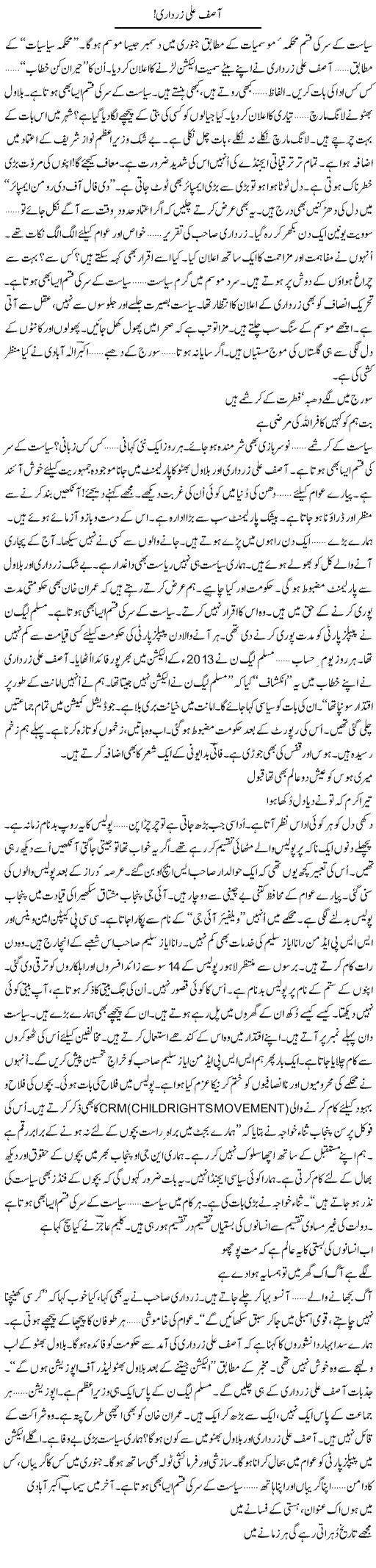 Asif Ali Zardari | Ejaz Hafeez Khan | ColumnsHub