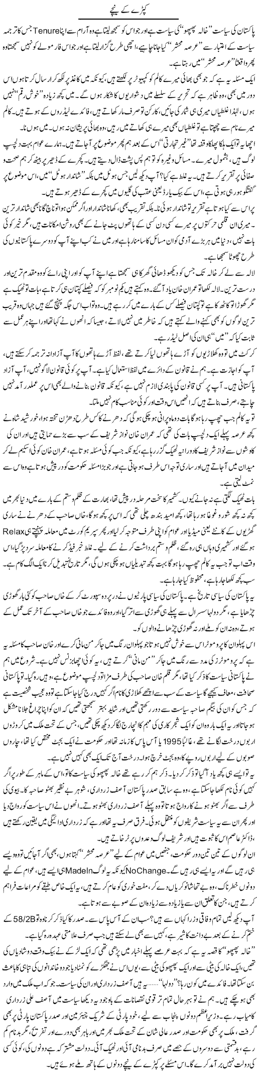 Kapray Ke Neechay | Syed Noor Azhar Jaffri | ColumnsHub