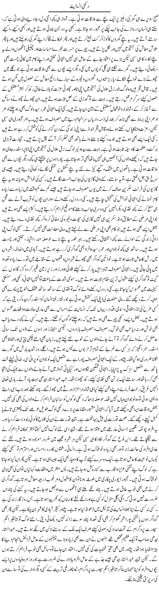 Dukhi Insaaniat | Muhammad Haroon | ColumnsHub