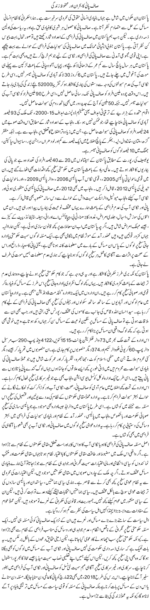 Saaf Pani Ka Bohran Aur Mehfooz Zindagi | Salman Abid | ColumnsHub