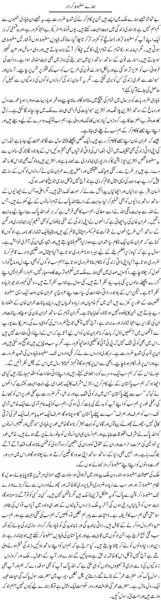 Hamaray Mazboot Kirdaar | Farah Naz | ColumnsHub