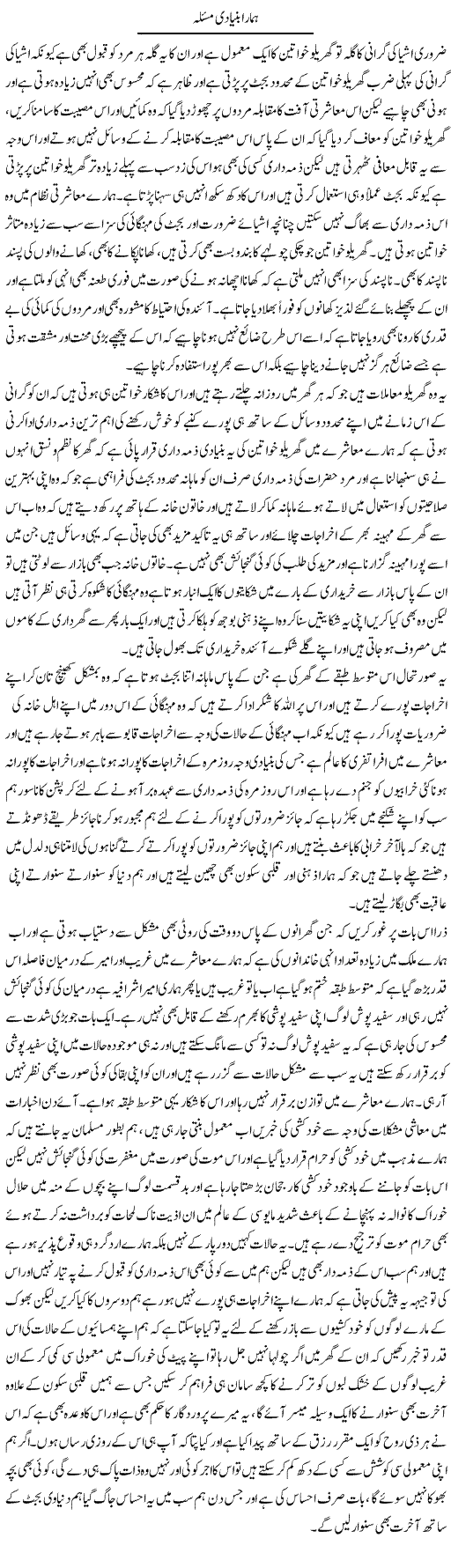 Hamara Bunyadi Masla | Abdul Qadir Hassan | ColumnsHub