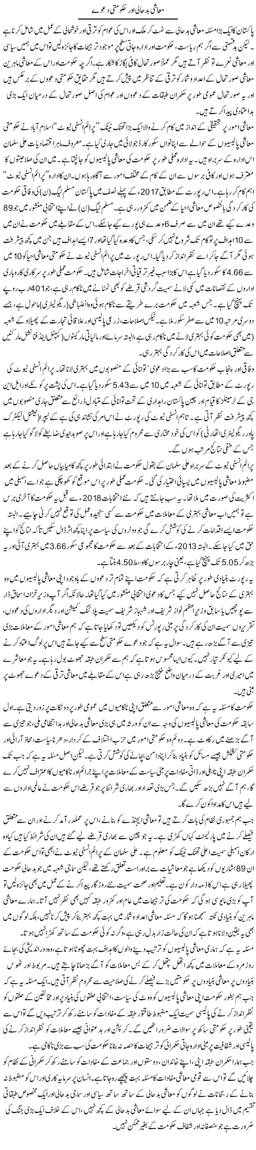 Muashi Badhaali Aur Hakumati Daaway | Salman Abid | ColumnsHub