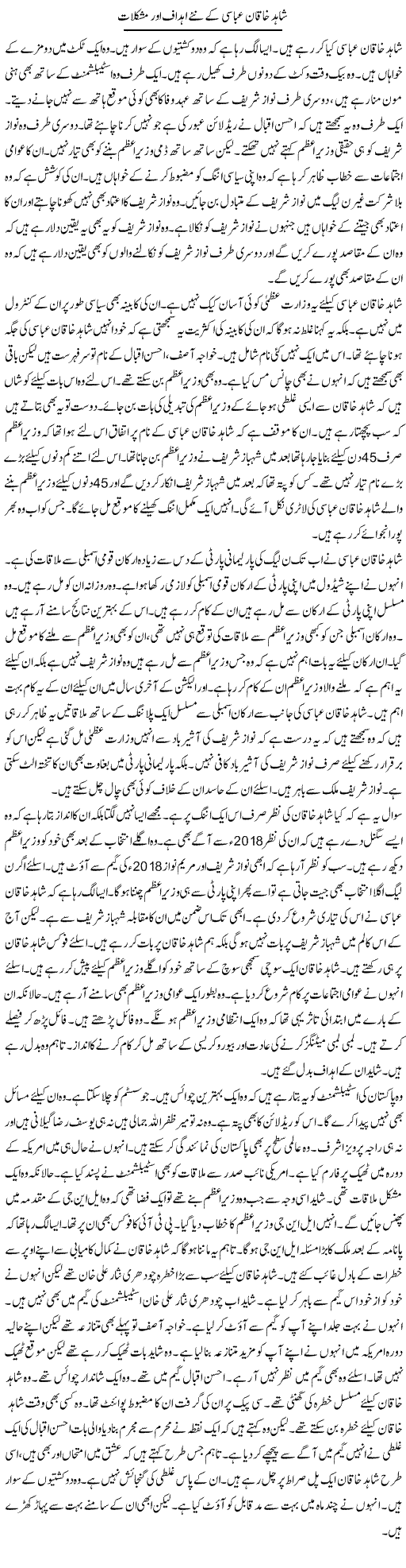 Shahid Khaqan Abbasi Ke Nae Ahdaaf Aur Mushkilat | Muzamal Suharwardy | ColumnsHub