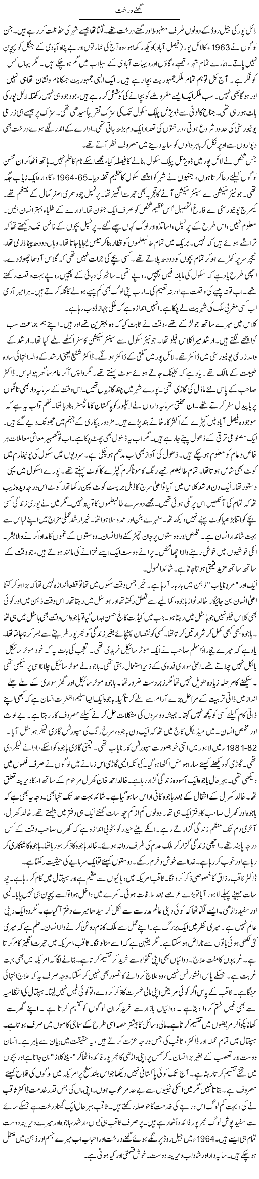 Ghanay Darakht | Rao Manzar Hayat | ColumnsHub