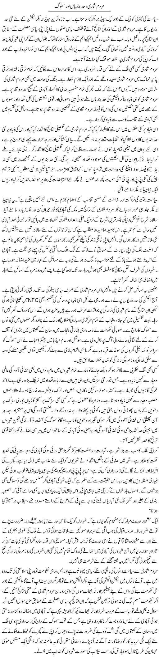 Mardum Shumari, Had Bndyan Aur Smog | Khalid Mehmood Rasool | ColumnsHub