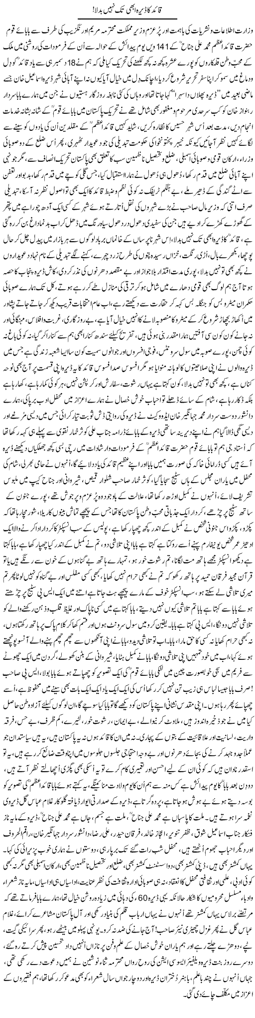 Quaid Ka Dera Abhi Tak Nahi Badla | Nayyar Sarhadi | ColumnsHub