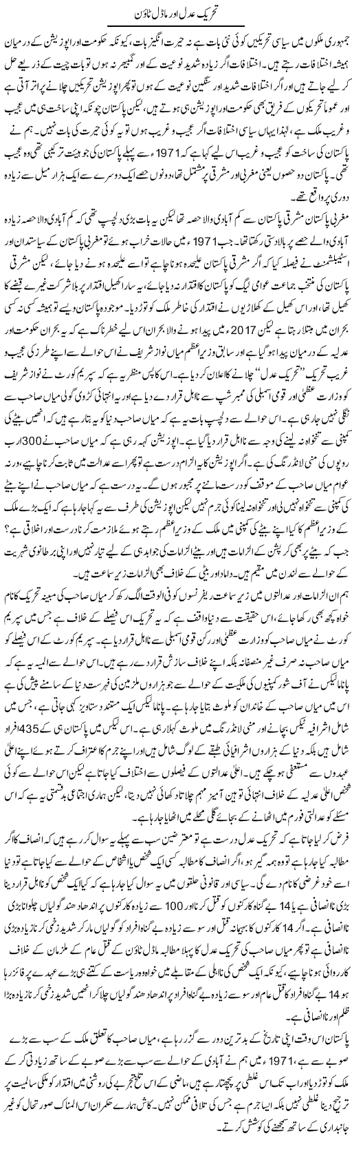 Tehreek Adal Aur Model Town | Zahir Akhter Bedi | ColumnsHub