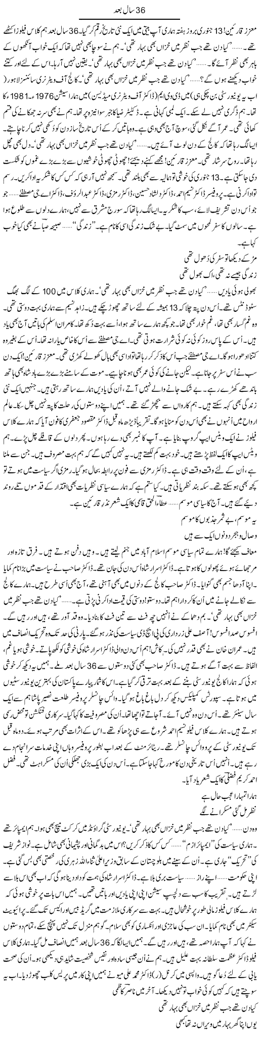 36 Saal Baad | Ejaz Hafeez Khan | ColumnsHub