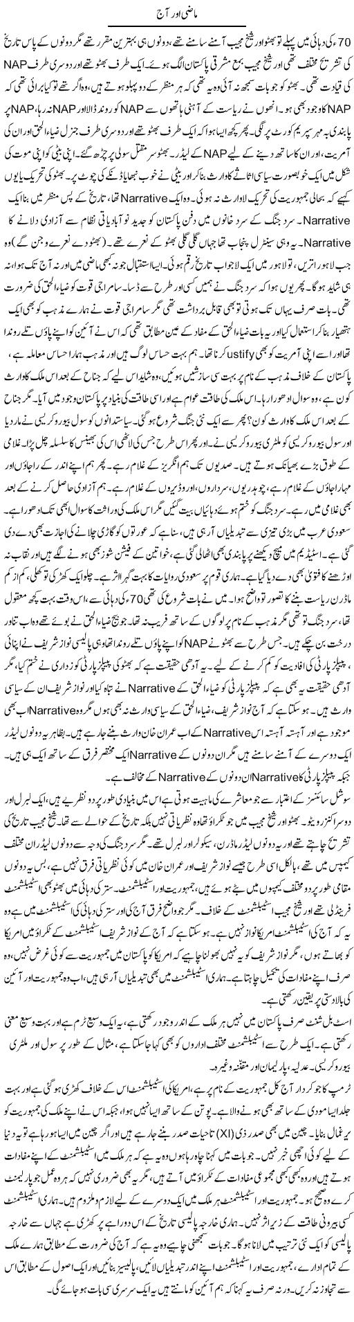 Mazi Aur Aaj | Javed Qazi | ColumnsHub