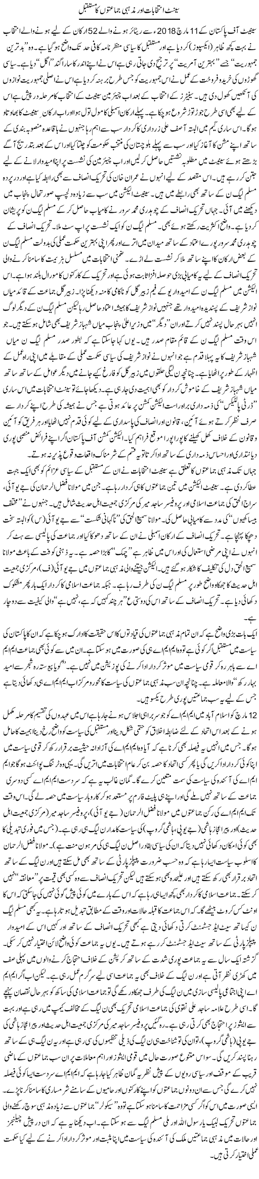 Senate Intikhabat Aur Mazhabi Jamaaton Ka Mustaqbil | Shehbaz Anwar Khan | ColumnsHub
