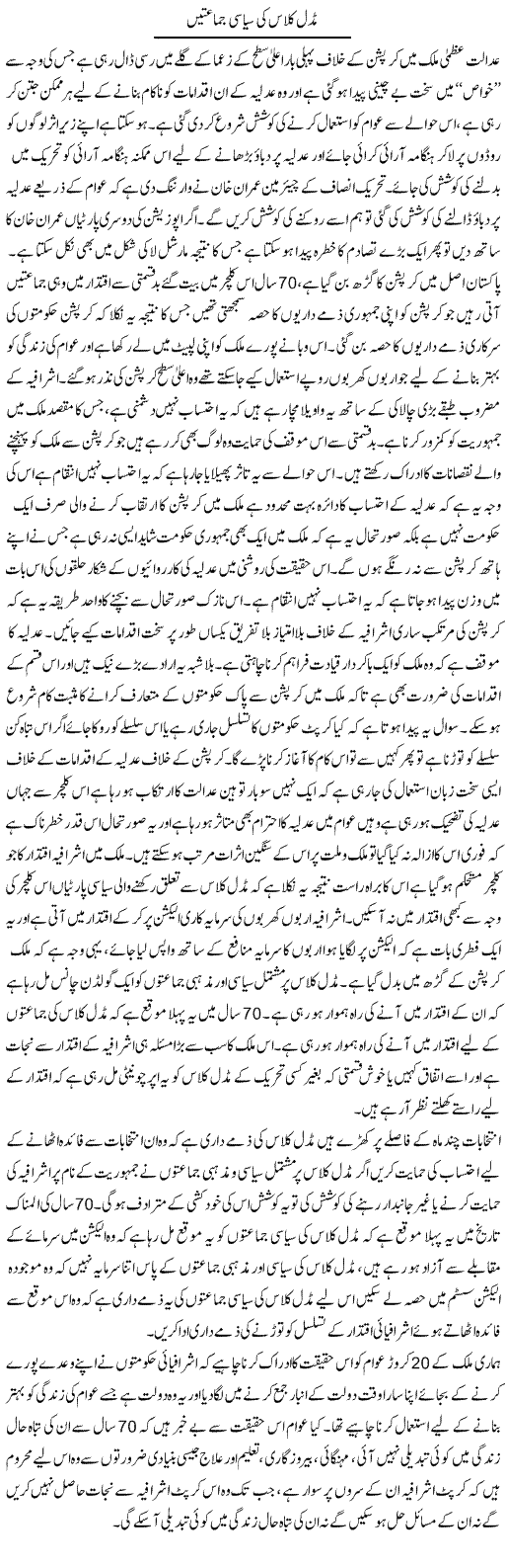 Middle Class Ki Siyasi Jamaaten | Zahir Akhter Bedi | ColumnsHub