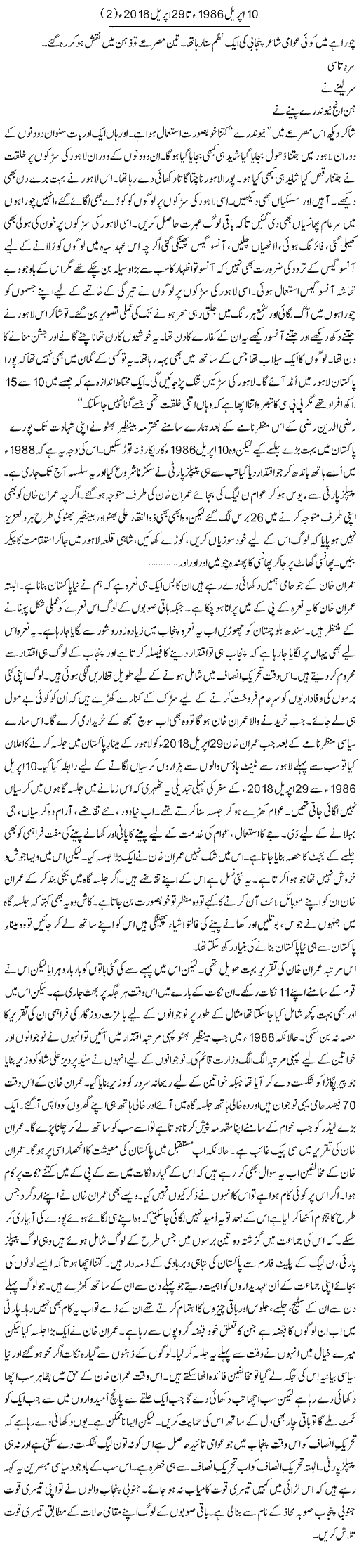 10 April 1986 Taa 29 April 2018 (2) | Shakir Hussain Shakir | ColumnsHub