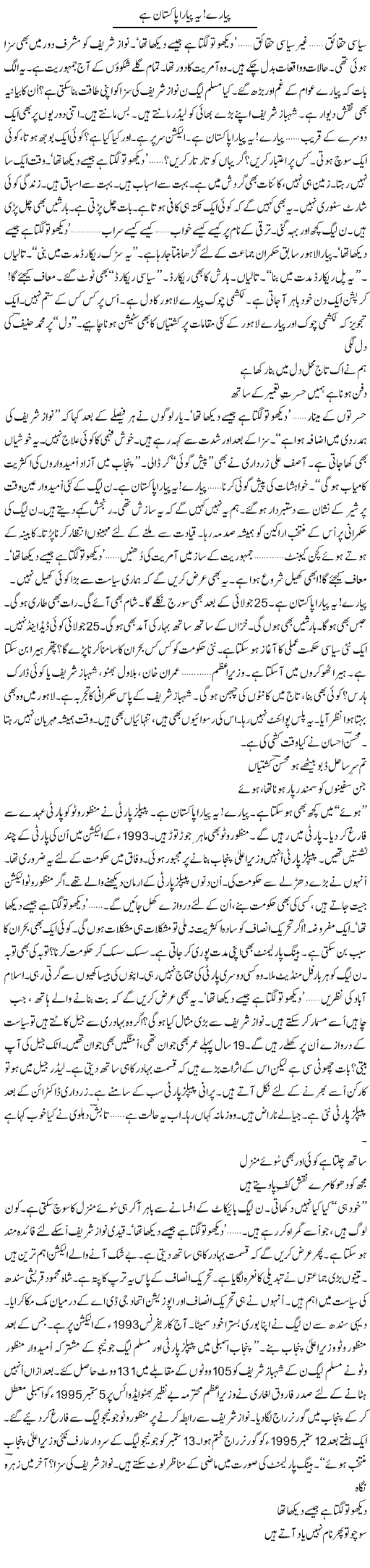 Pyare, Ye Pyara Pakistan Hai | Ejaz Hafeez Khan | ColumnsHub