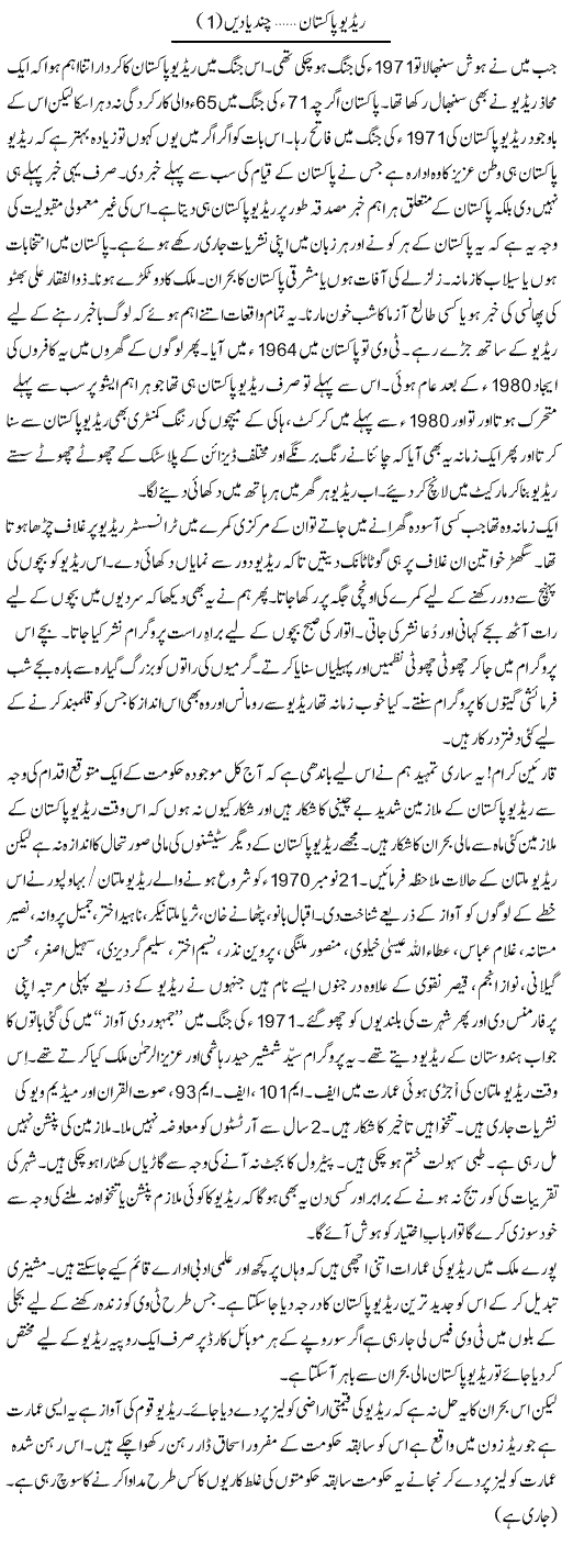 Radio Pakistan, Chand Yaden (1) | Shakir Hussain Shakir | ColumnsHub