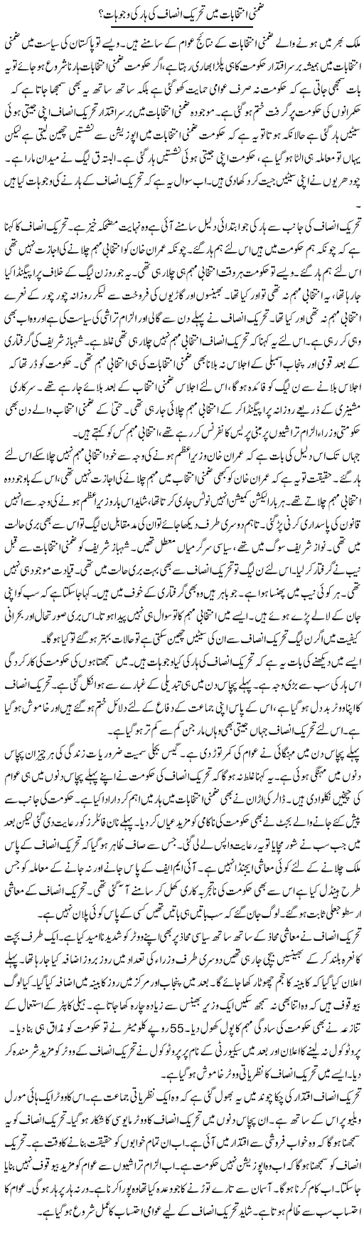 Zimni Election Mein Tehreek Insaf Ki Haar Ki Wajohat | Muzamal Suharwardy | ColumnsHub