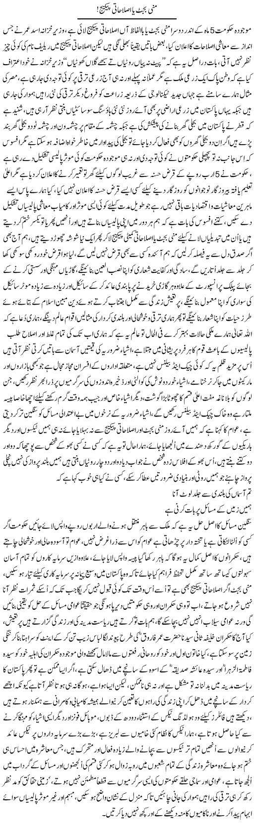 Mini Budget Ya Islahati Package | Nayyar Sarhadi | ColumnsHub