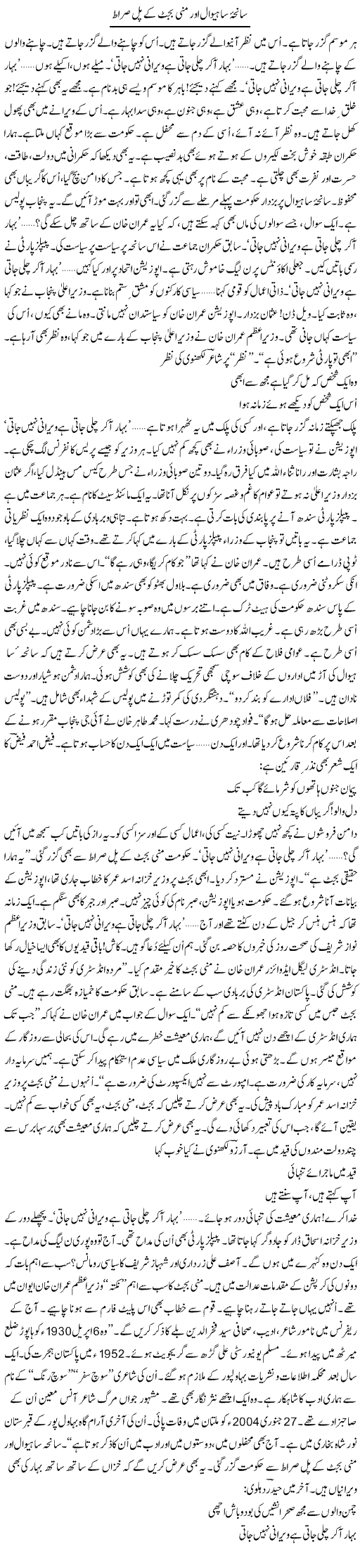 Saneha Sahiwal Aur Mini Budget Ke Pul Siraat | Ejaz Hafeez Khan | ColumnsHub