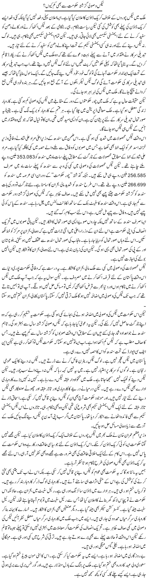 Tax Wasuli Guzishta Hukumat Se Bhi Kam Kyun? | Muzamal Suharwardy | ColumnsHub