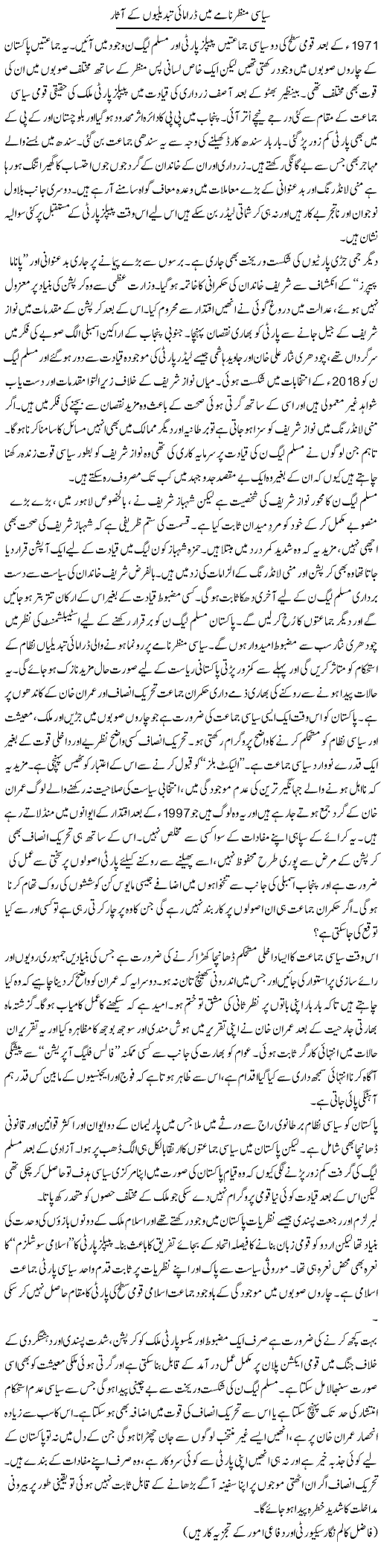 Siyasi Manzername Mein Dramayi Tabdeelion Ke Assaar | Ikram Sehgal | ColumnsHub