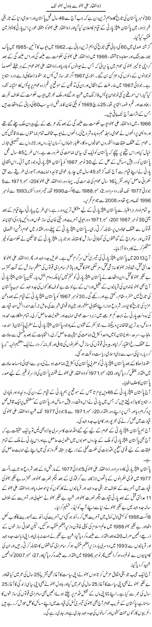 Zulfiqar Ali Bhutto Say Bilawal Bhutto Tak | Iqbal Yousaf | ColumnsHub