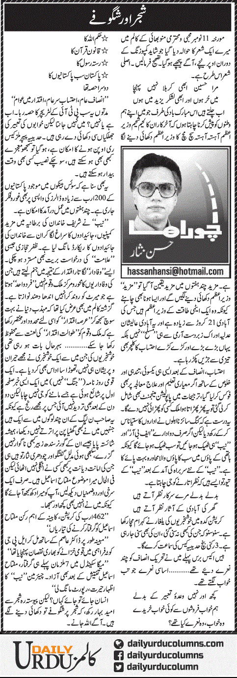 Shajar Aur Shagufay | Hassan Nisar | ColumnsHub