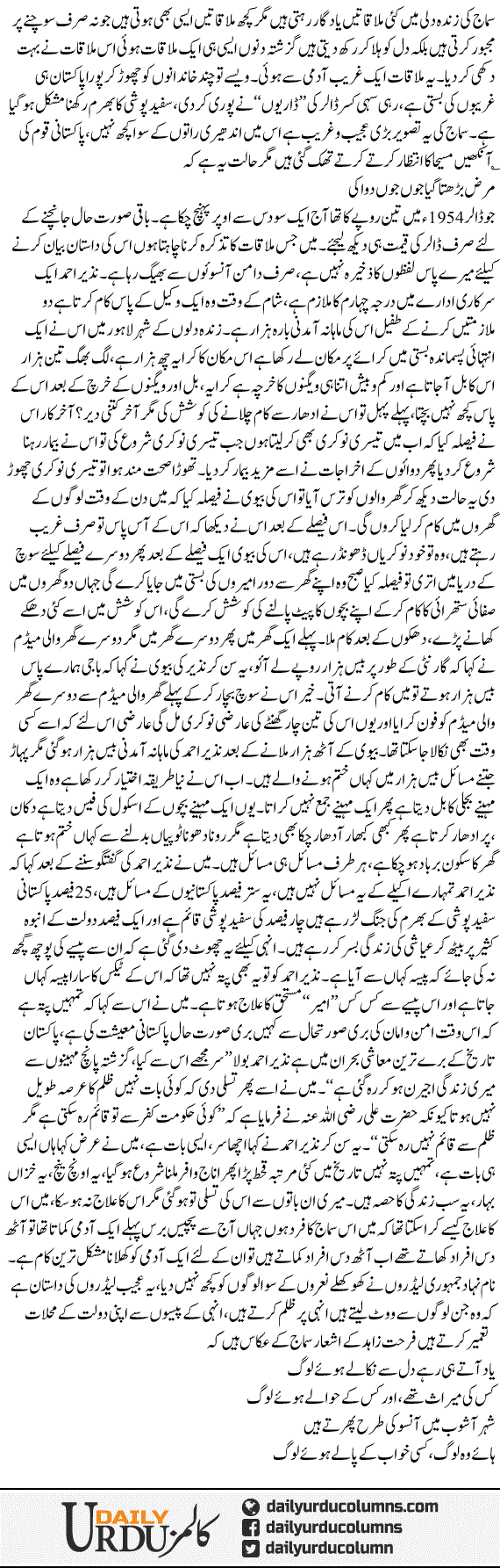 Aik Ghareeb Admi Say Mulaqat | Mazhar Barlas | ColumnsHub